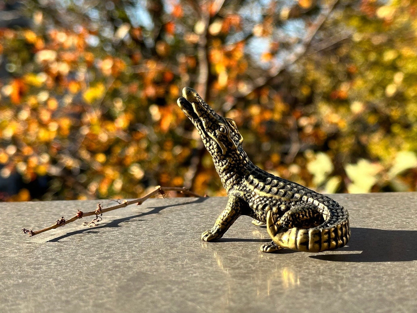 Brass alligator crocodile