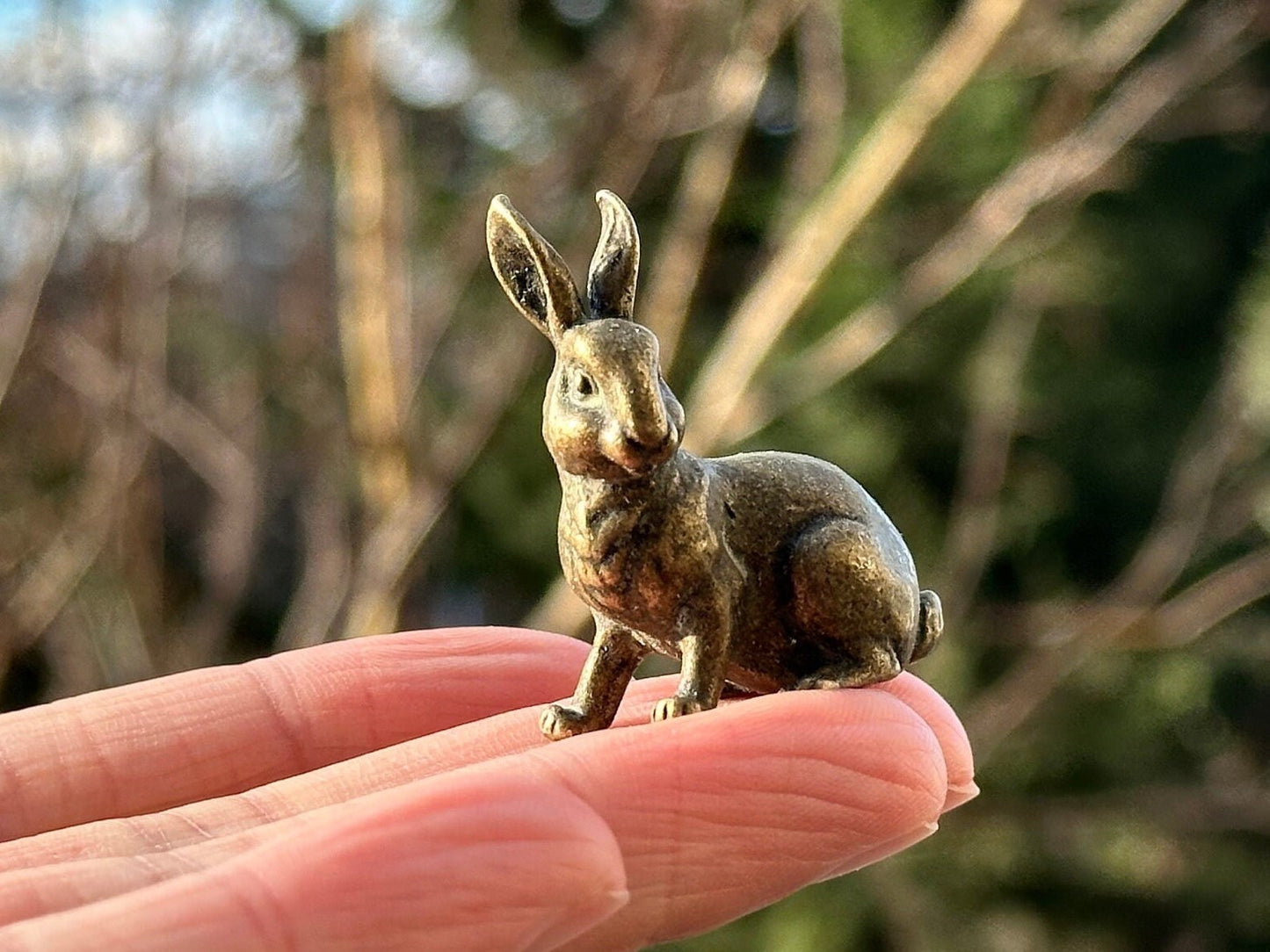 Brass bunny rabbit antique mini Mr. Rabbit Alice