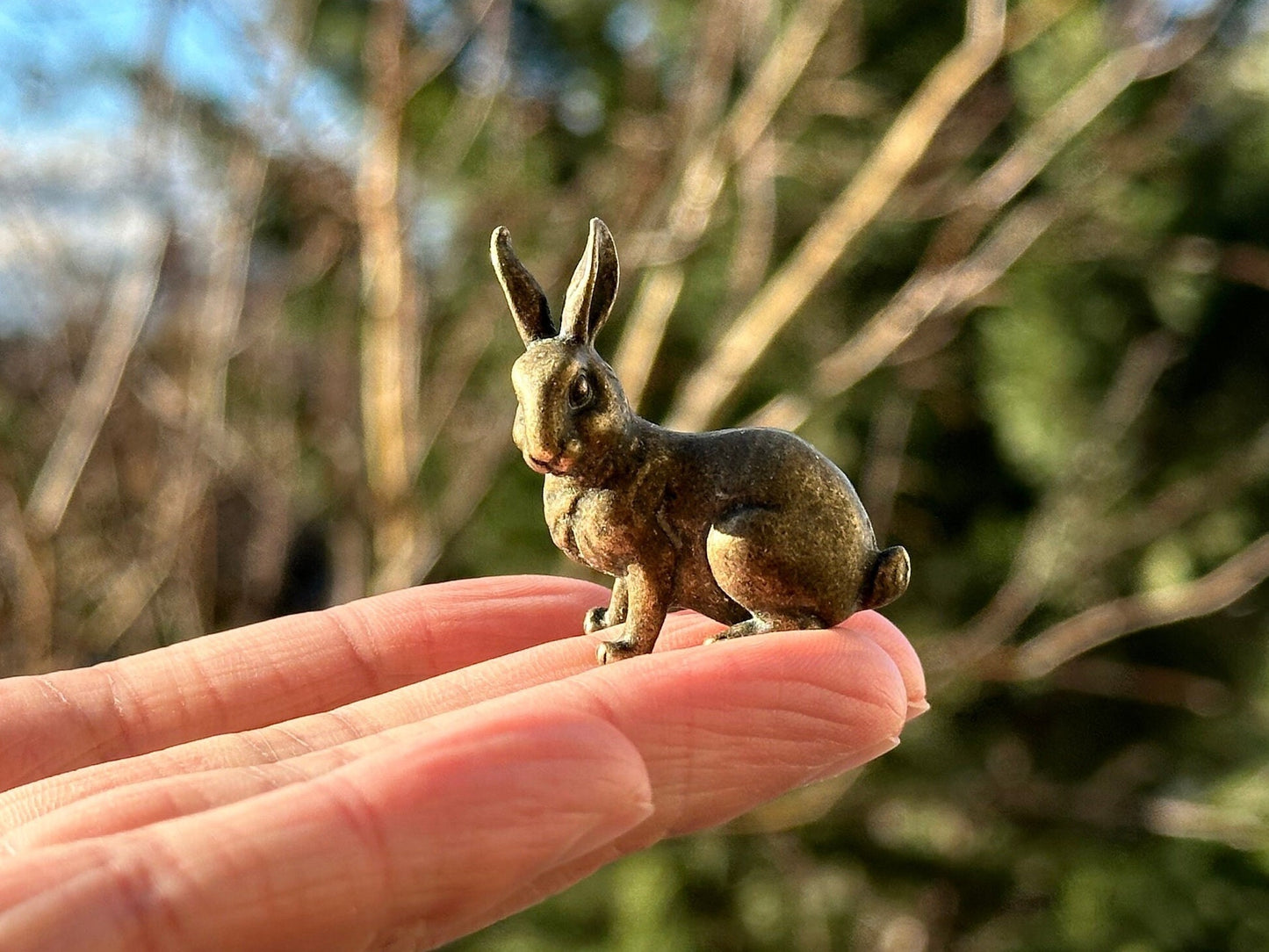 Brass bunny rabbit antique mini Mr. Rabbit Alice