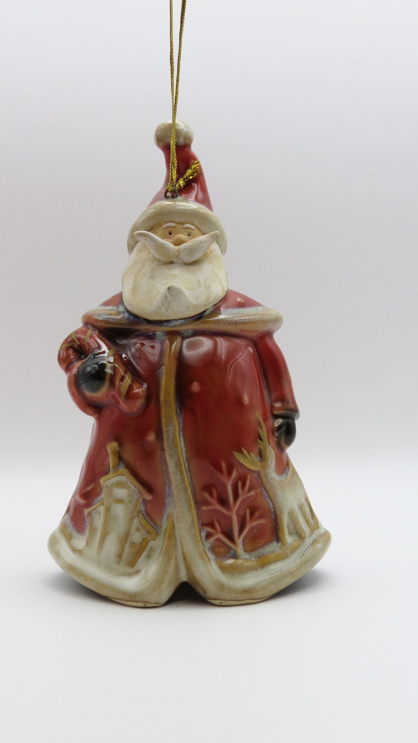 porcelain glazed ceramic Santa Claus wind chime Merry Christmas gift happy new year figurine vintage miniature christian gift