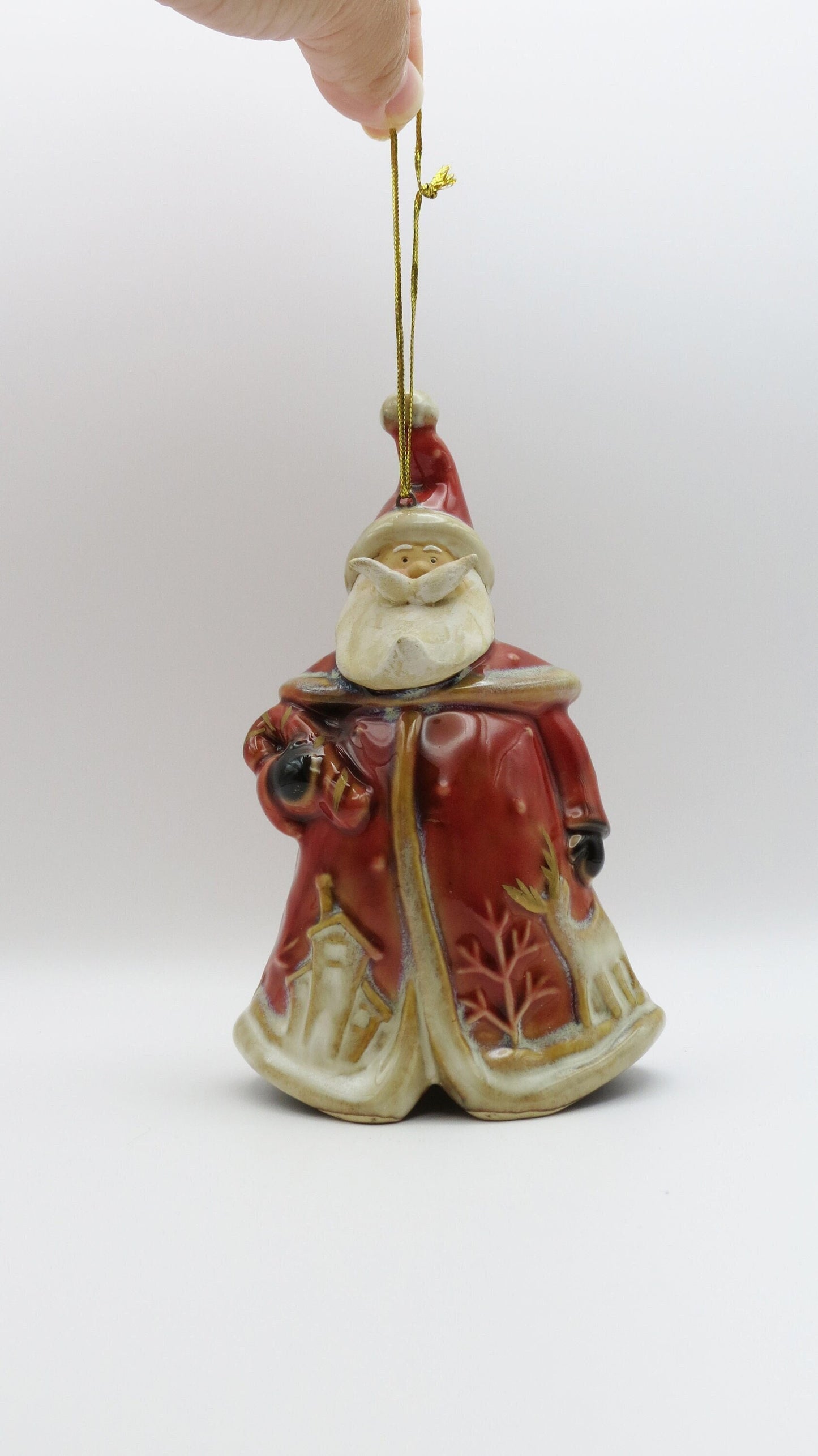 porcelain glazed ceramic Santa Claus wind chime Merry Christmas gift happy new year figurine vintage miniature christian gift