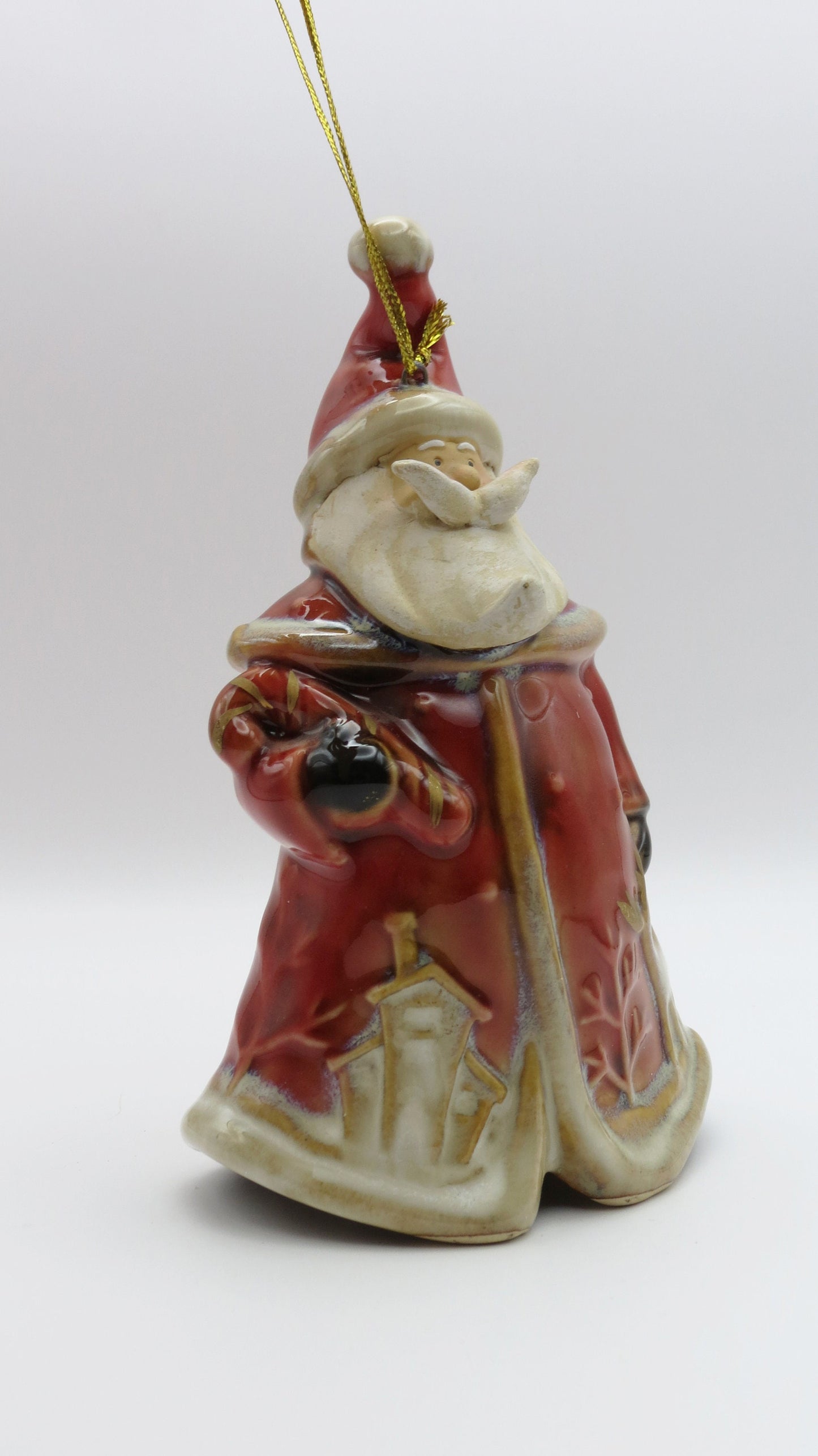 porcelain glazed ceramic Santa Claus wind chime Merry Christmas gift happy new year figurine vintage miniature christian gift