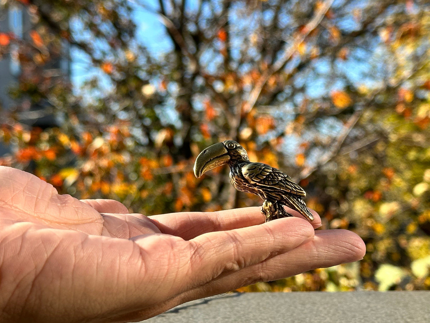 Brass long bill bird antique