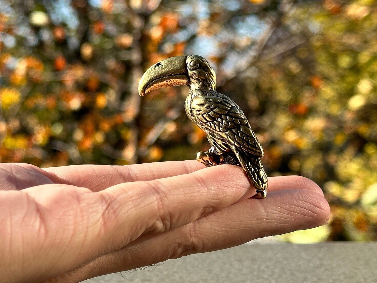 Brass long bill bird antique