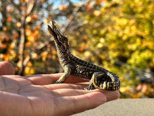 Brass alligator crocodile