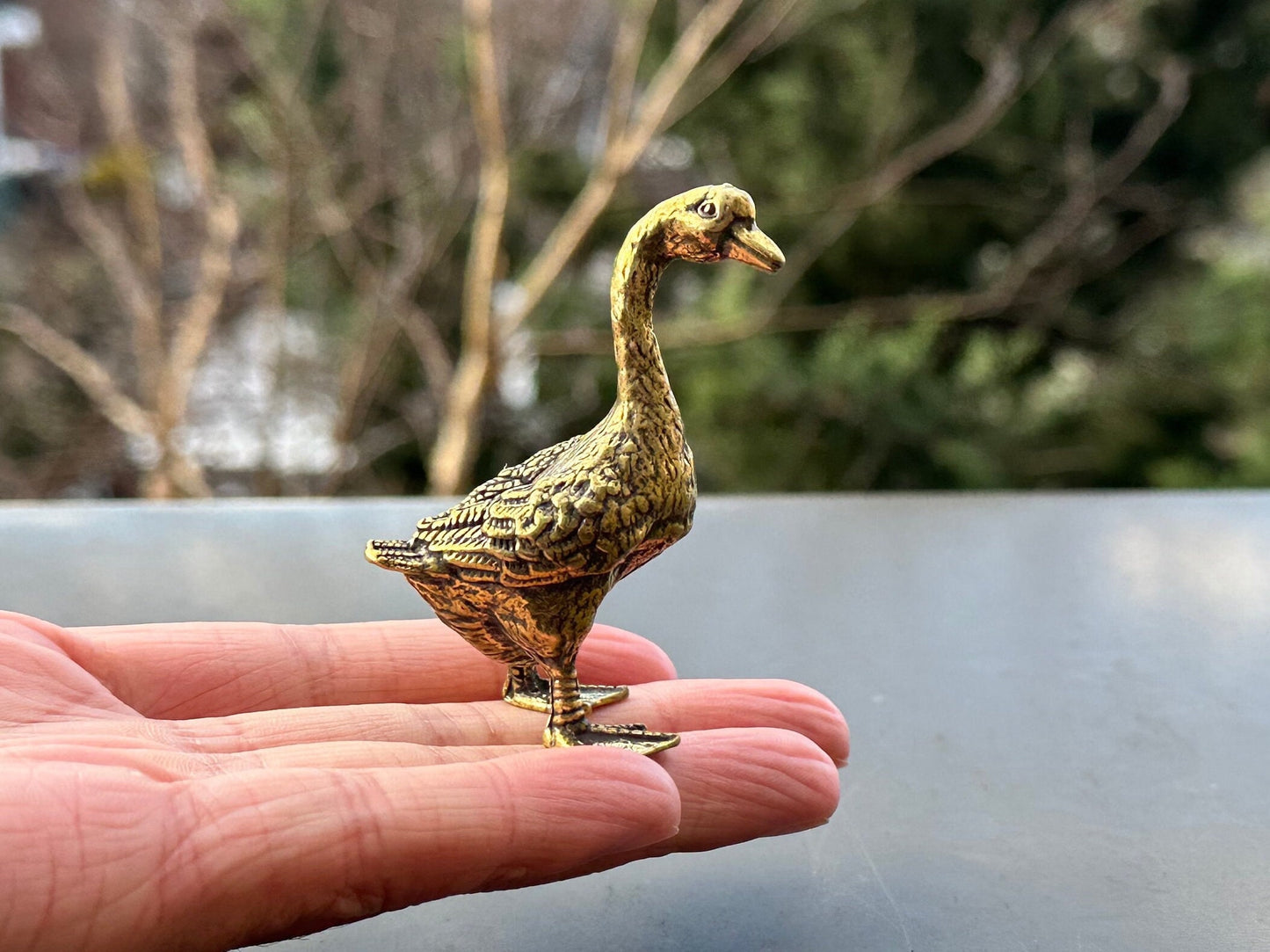 Brass duck brass goose antique