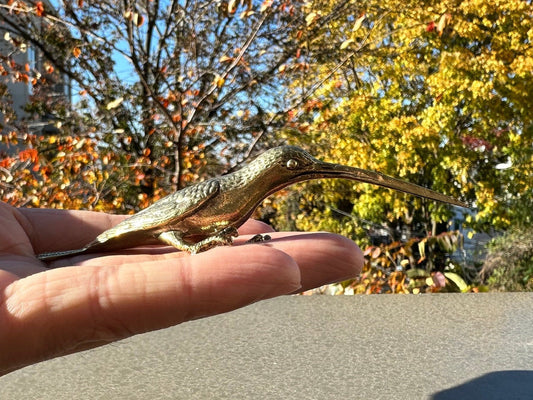 Brass bird antique long bill bird