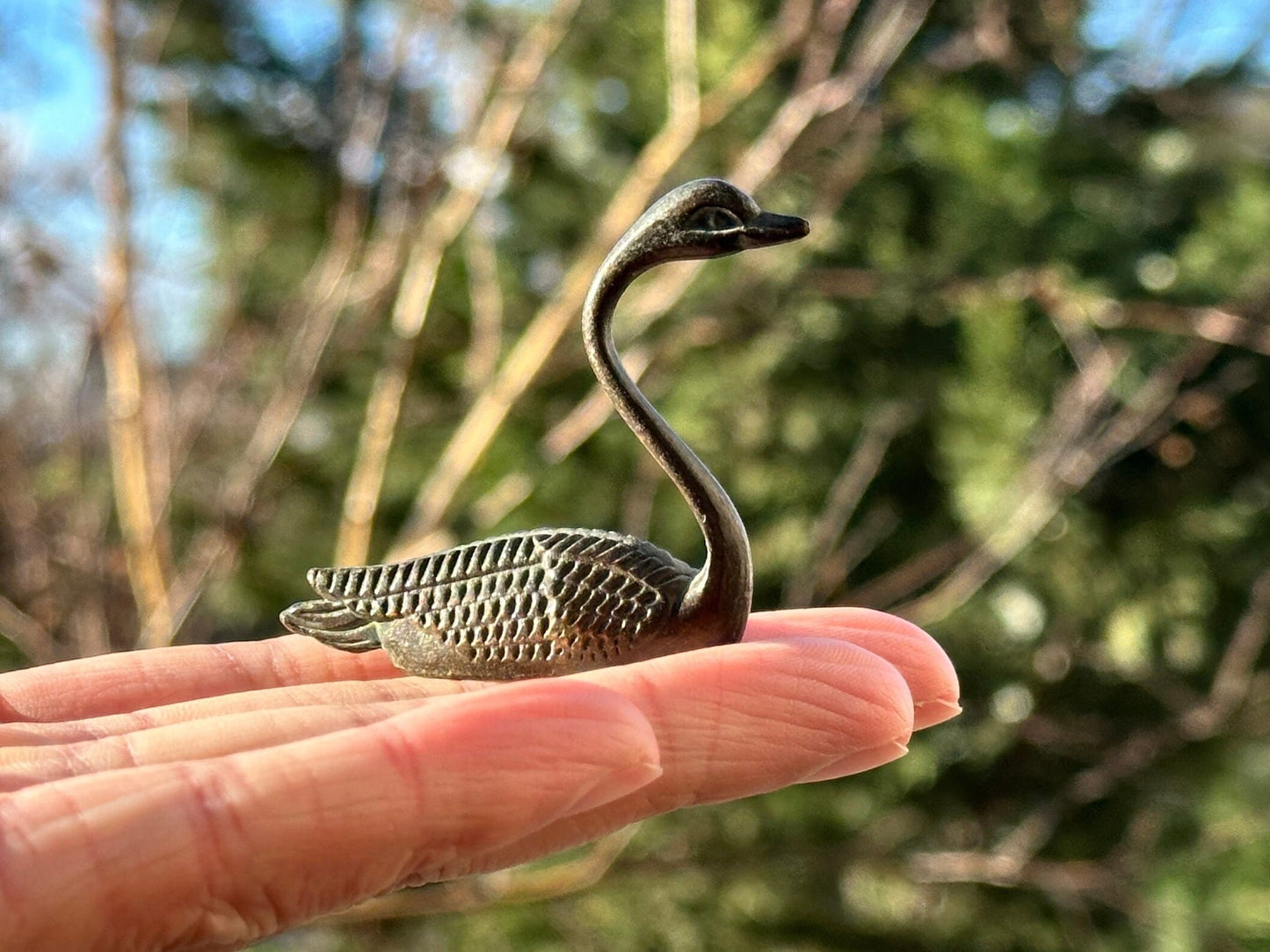 Brass swan antique