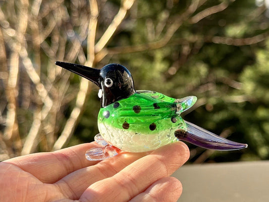 hand blown adorable glass bird sculpture colorful adorable figurine