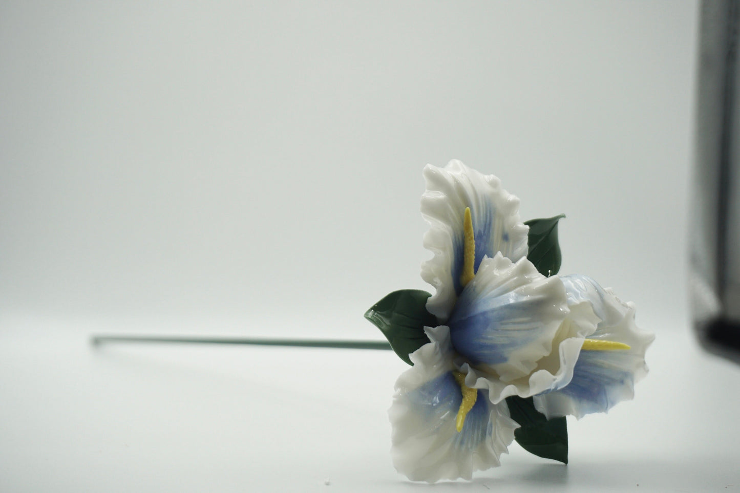 RARE FIND porcelain iris flower ceramic flower