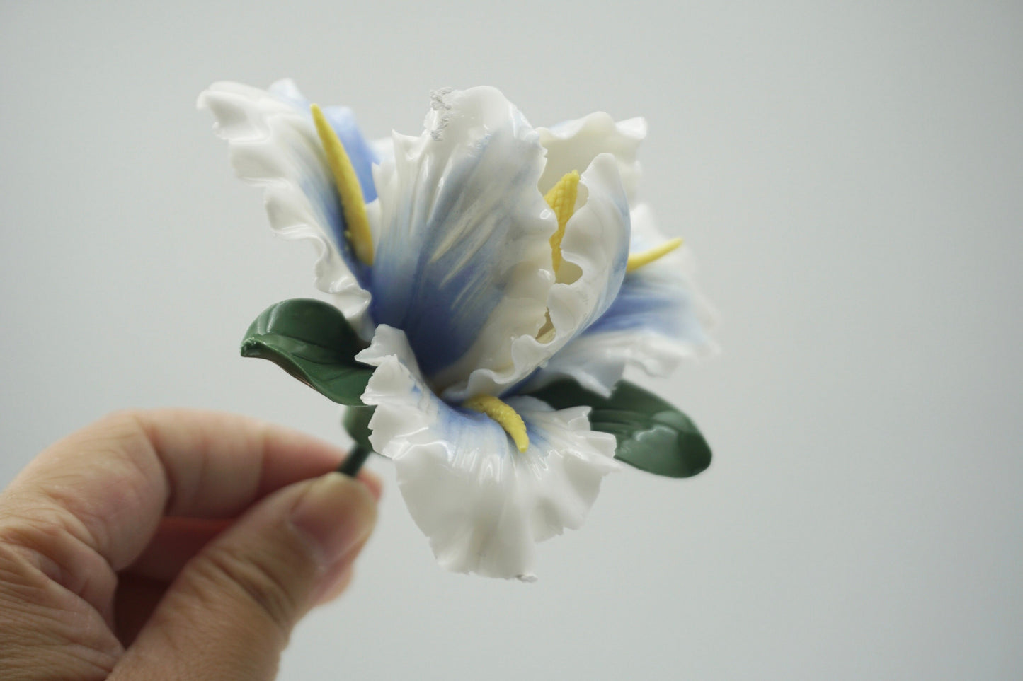 RARE FIND porcelain iris flower ceramic flower