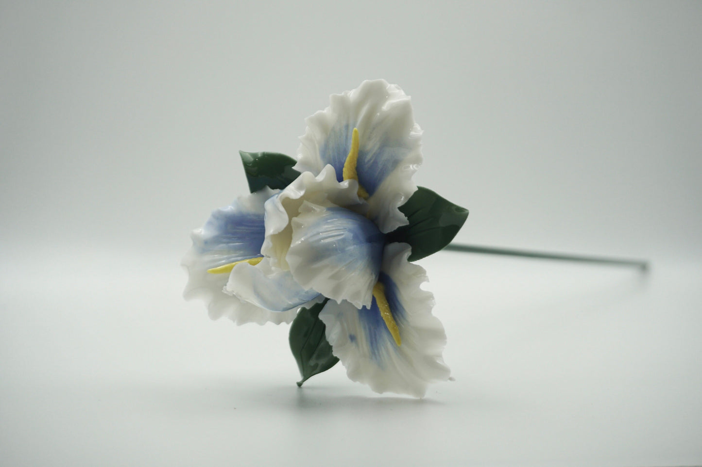 RARE FIND porcelain iris flower ceramic flower