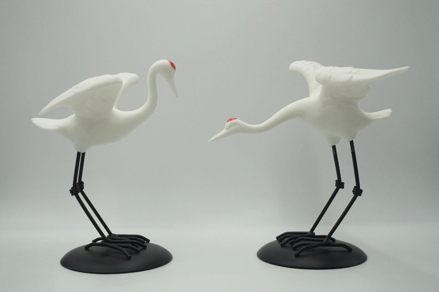 Rare find A pair Japanese ceramic crane Heron figurine sculpture art