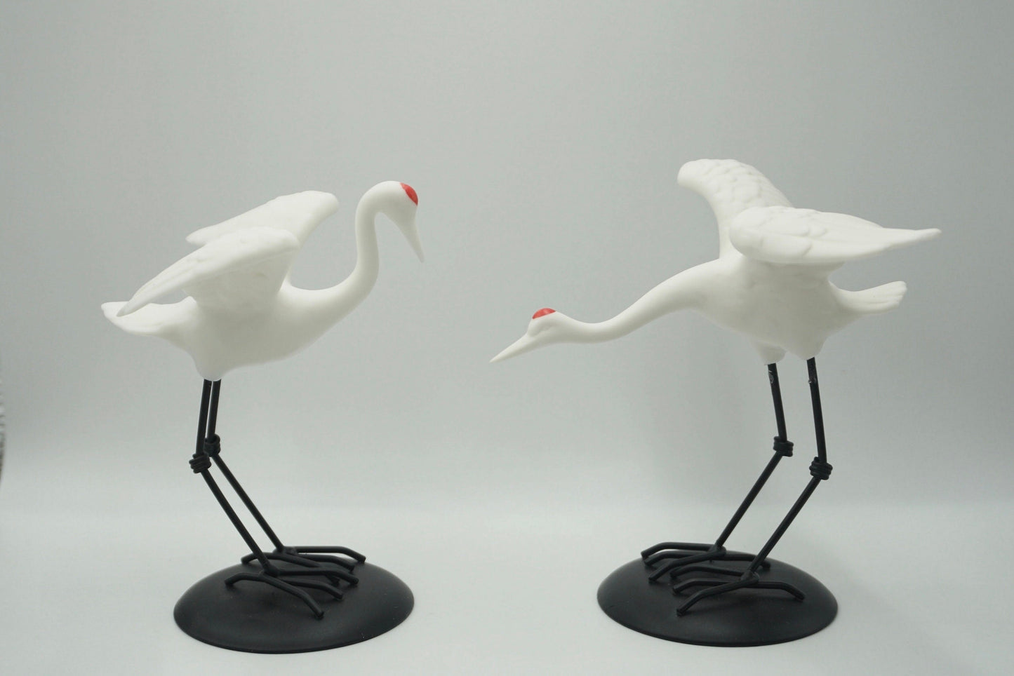 Rare find A pair Japanese ceramic crane Heron figurine sculpture art