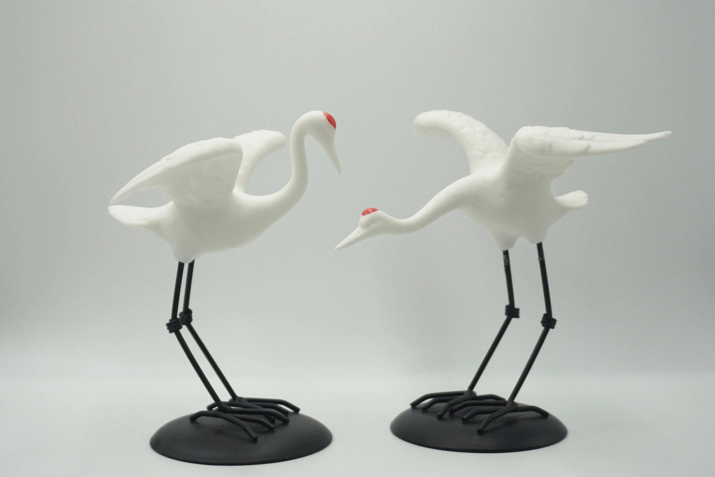 Rare find A pair Japanese ceramic crane Heron figurine sculpture art