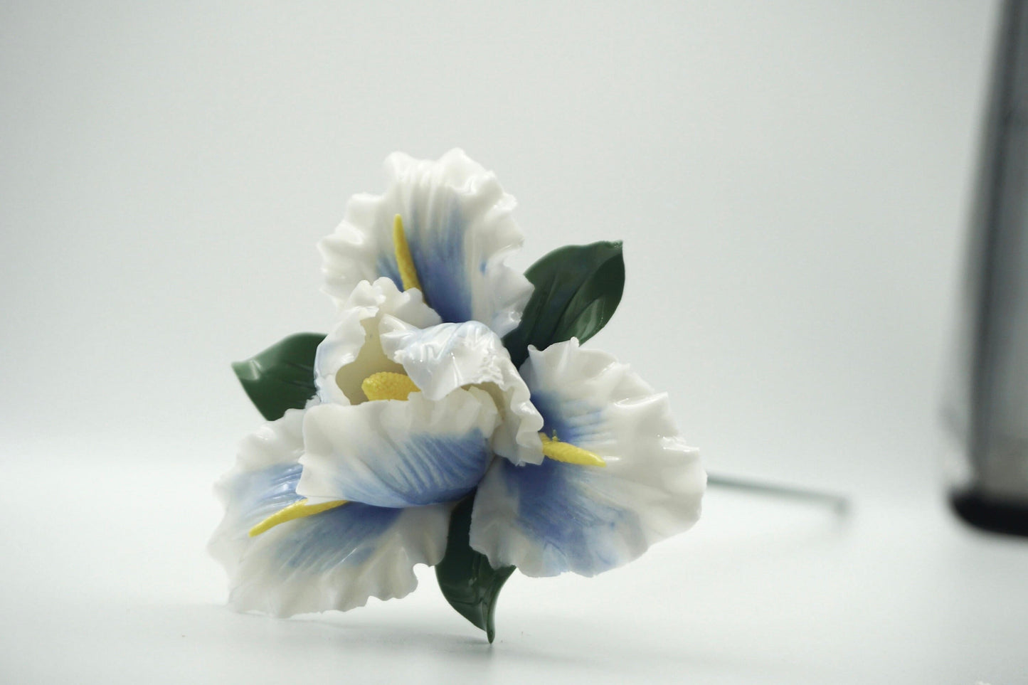 RARE FIND porcelain iris flower ceramic flower