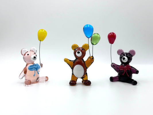 glass teddy bear with balloon gift for children valentine’day gift happy new year Christmas