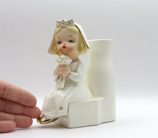 Japanese mini bride figurine porcelain vase