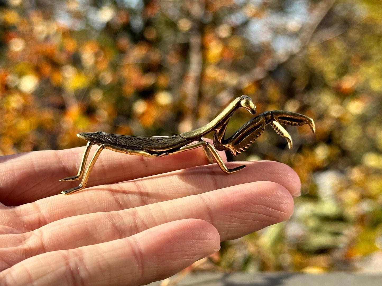 Brass mantis antique