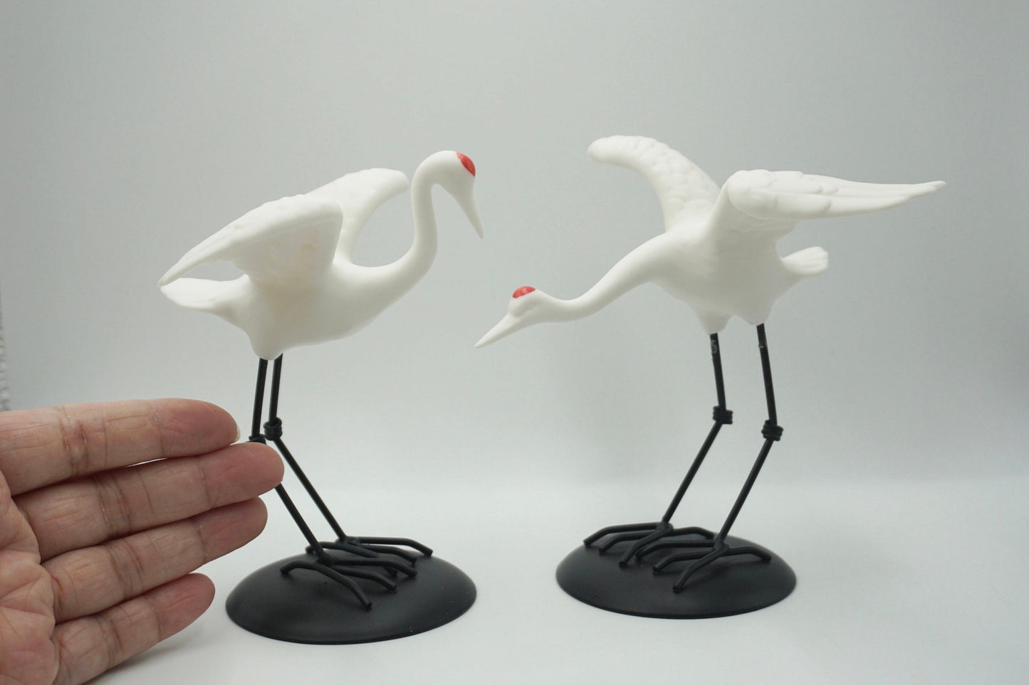 Rare find A pair Japanese ceramic crane Heron figurine sculpture art