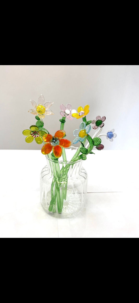 Handmade glass flowers price per flower