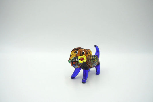 Glass dog glass sculpture gift halloween Christmas happy new year colorful adorable figurine