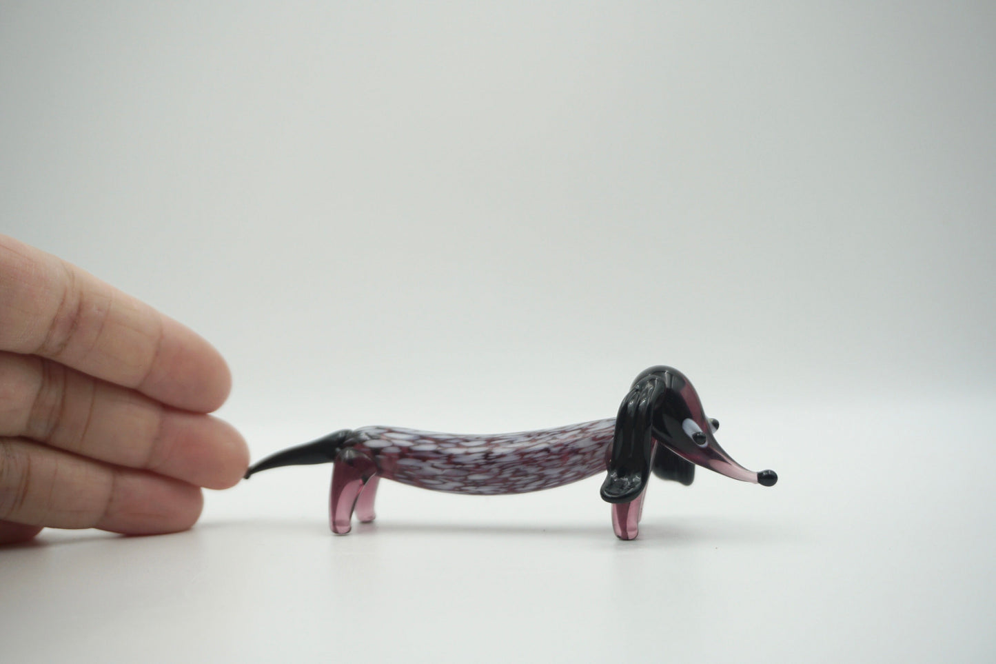 Glass dachshund sausage dog