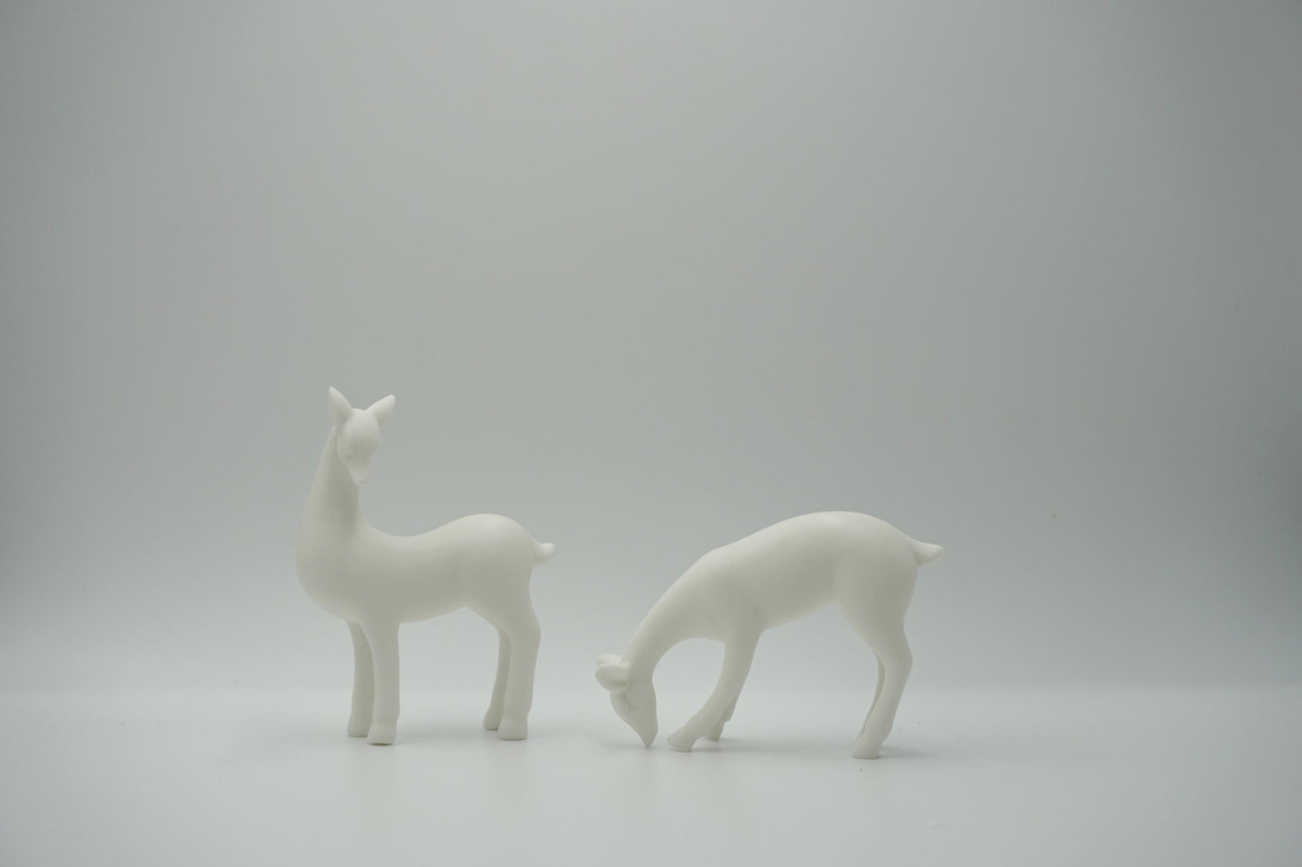 Rare find A pair Japanese ceramic deer  figurine sculpture art miniature