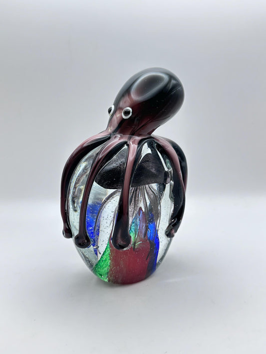 hand blown octopus jellyfish glass sculpture gift halloween Christmas happy new year colorful adorable figurine