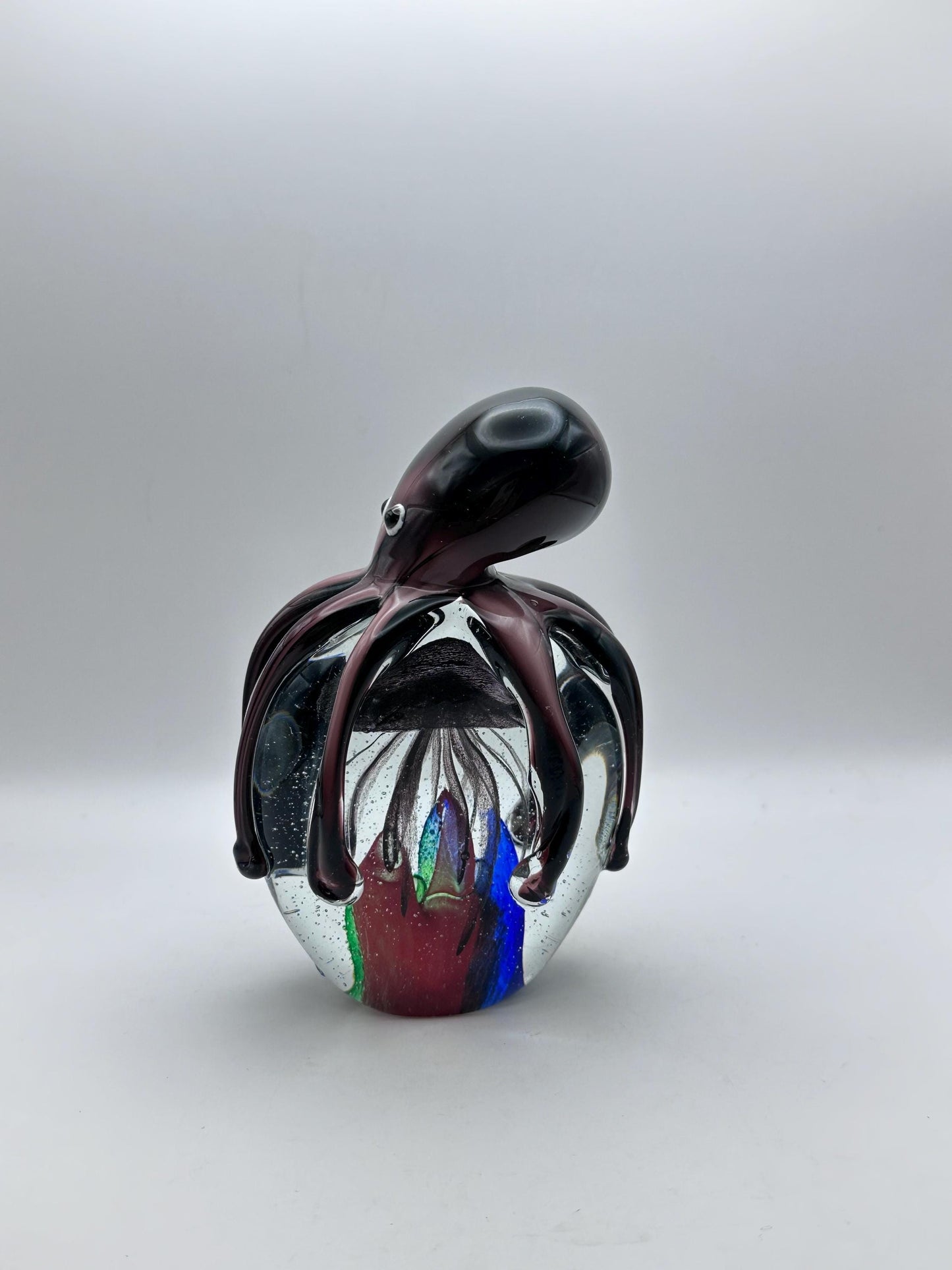 hand blown octopus jellyfish glass sculpture gift halloween Christmas happy new year colorful adorable figurine