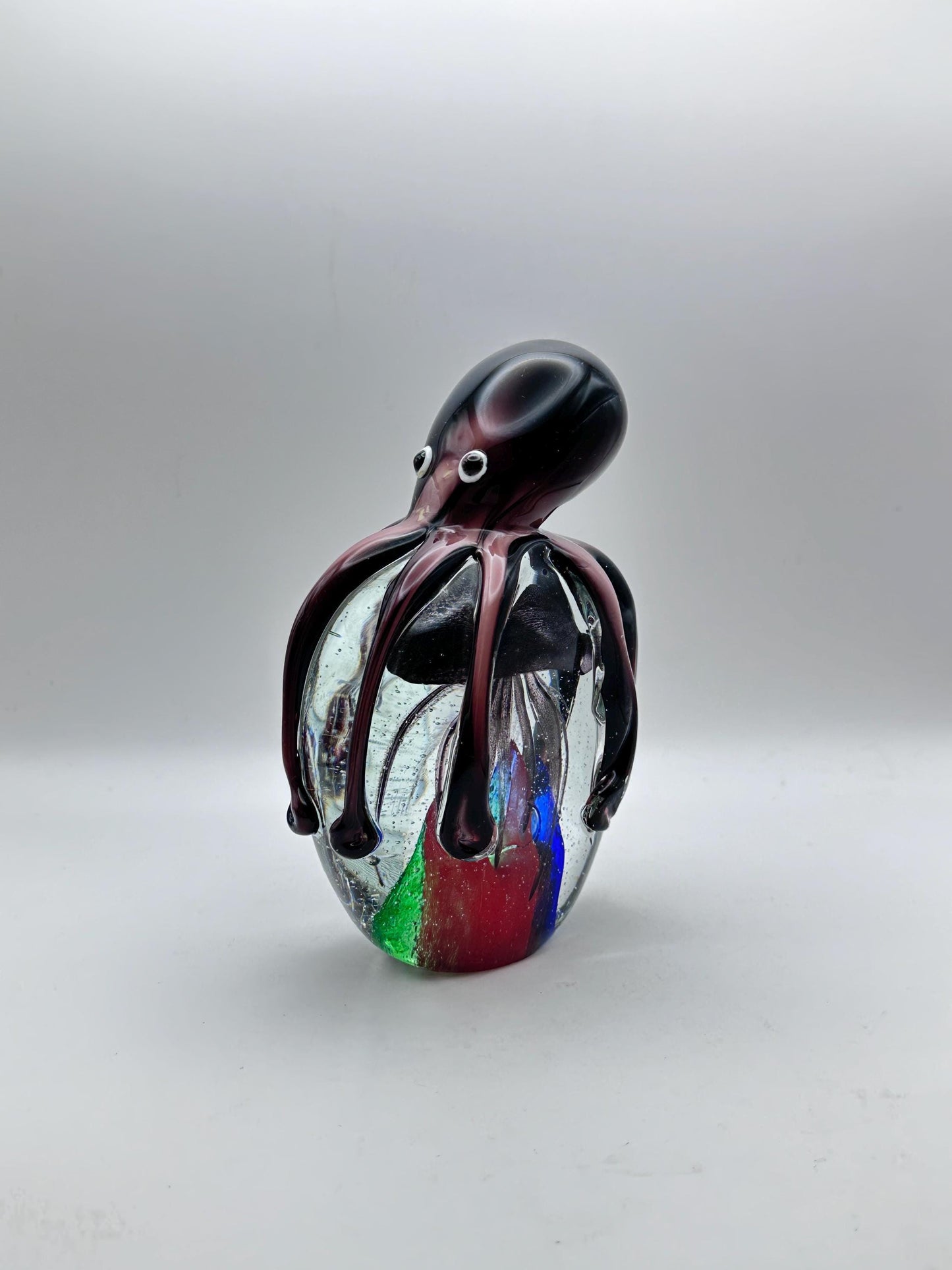 hand blown octopus jellyfish glass sculpture gift halloween Christmas happy new year colorful adorable figurine